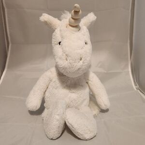 2015 Pottery Barn Kids White Fluffy Unicorn Plush Stuffed Animal